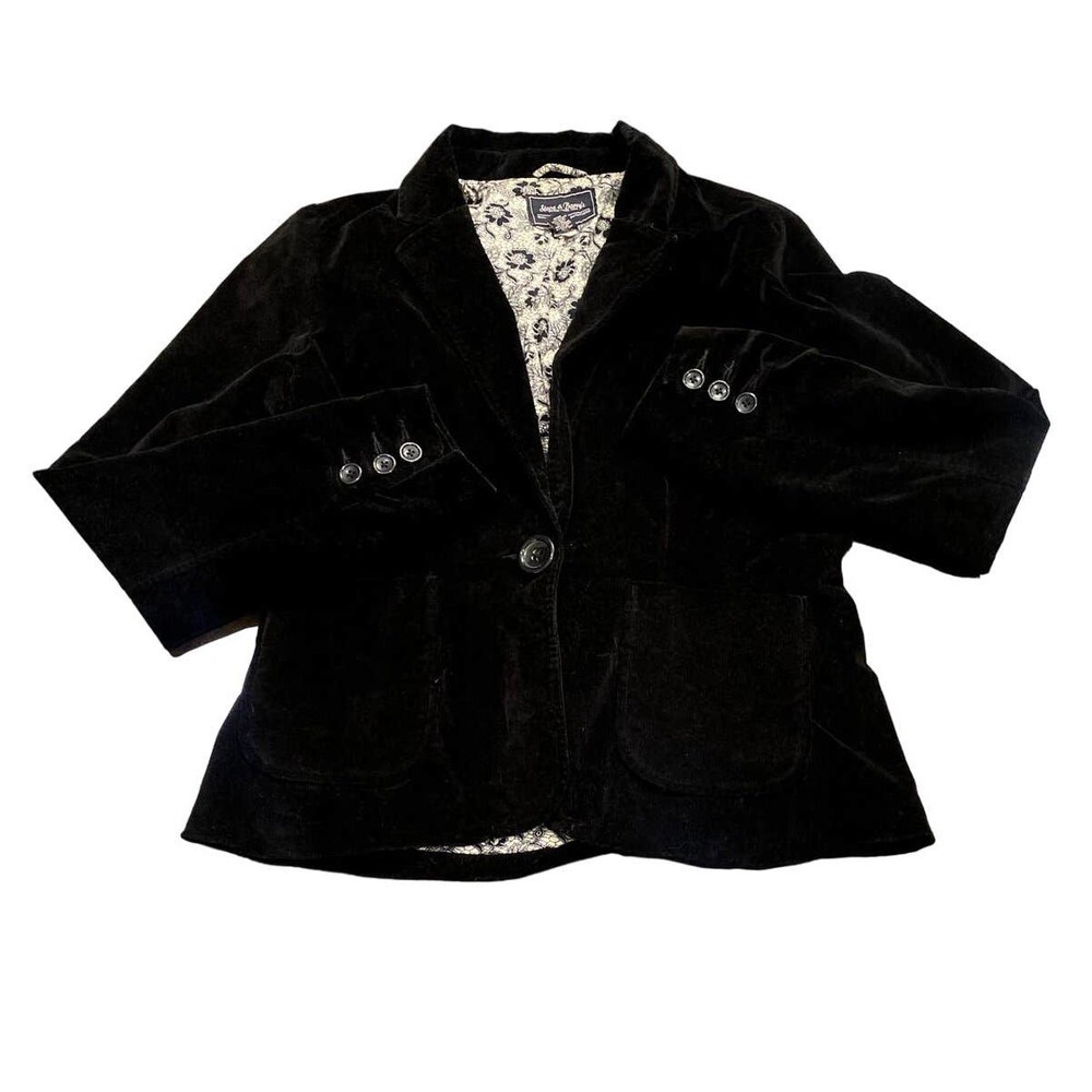Steve & Barry's Vintage Black Suede Blazer Jacket size Large